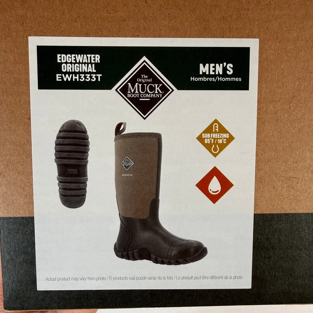 Muck Boot Edgewater Original Mens 14 Moss Black Waterproof Neoprene EWH333T